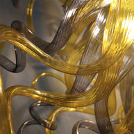 Special design of amber and grey color blowing glass chandelier home decoration lighting