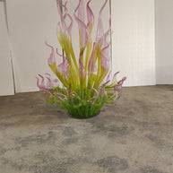 Goose head pink gradient green hand made chihuly style glass sculpture garden decoration art