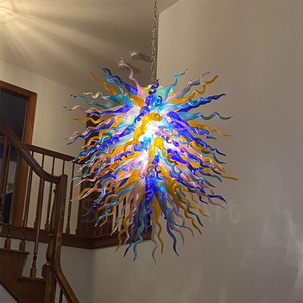 Blown glass DIY chandelier