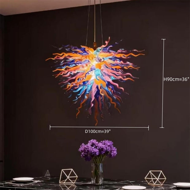Blown glass DIY chandelier