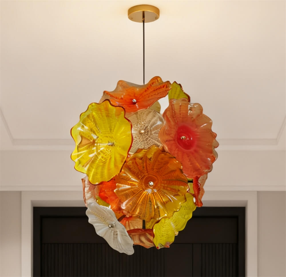 Special design blown glass flower lighting wedding decoration