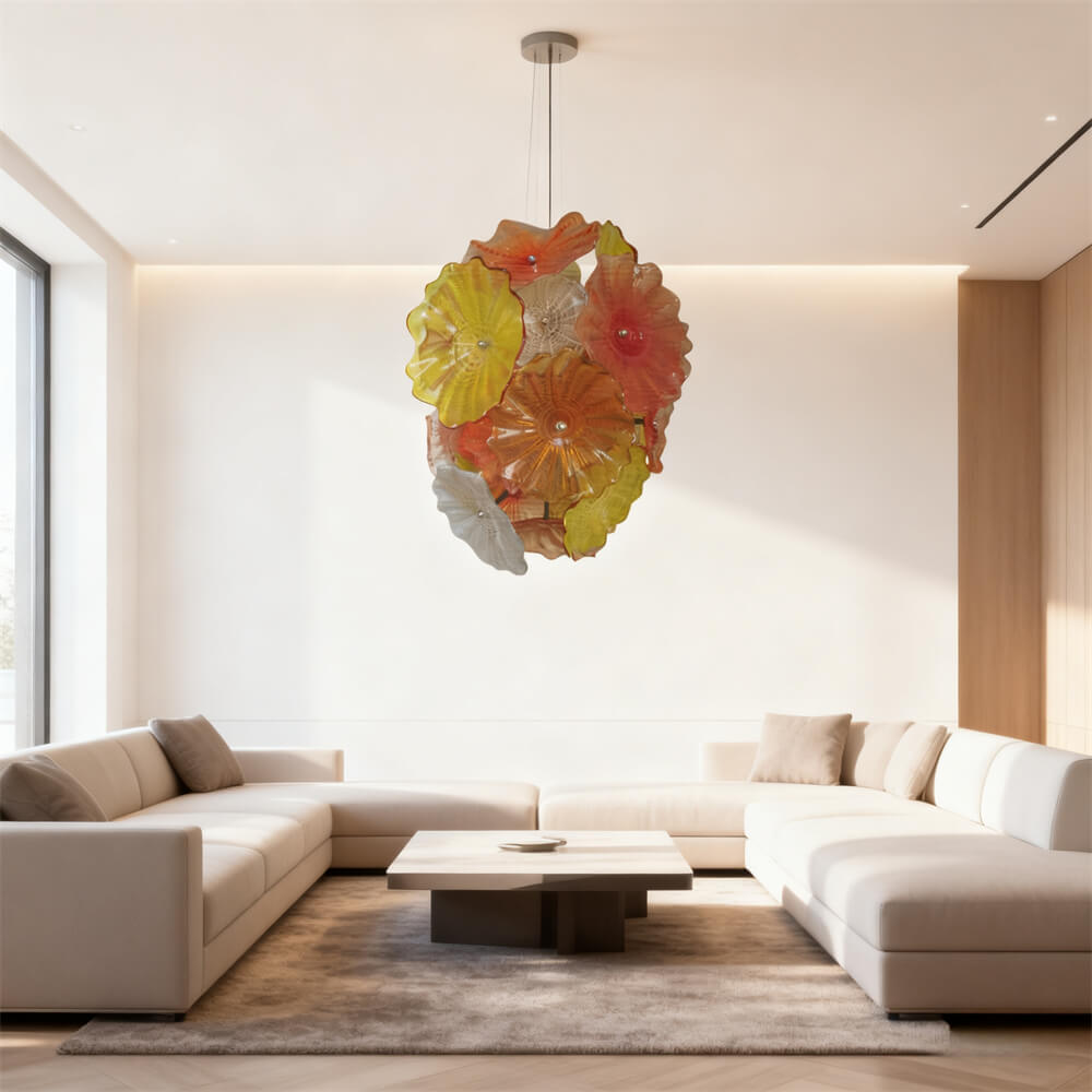 Special design blown glass flower lighting wedding decoration