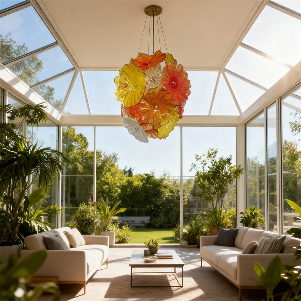 Special design blown glass flower lighting wedding decoration