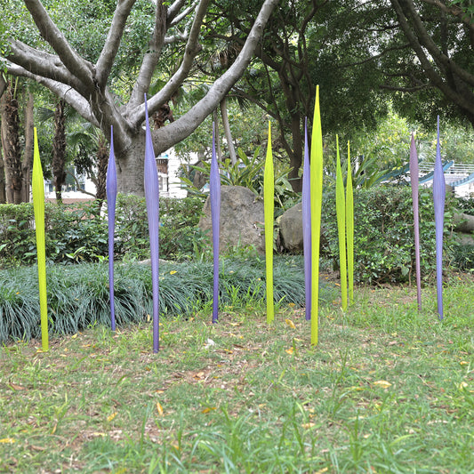 Hand made DIY colors blown glass sticks for garden yard decoration sculpture chihuly style