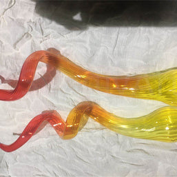 Amber to Red Gradient Flame shape chandelier blown glass DIY lighting