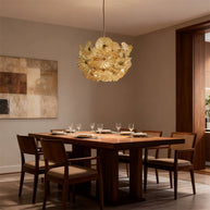 Amber color hand made blown glass flower chandelier home decoration