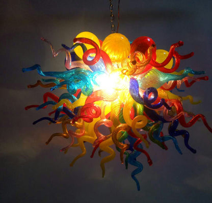 Mini hand made blown glass modern style art chandelier for sale