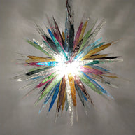 Multicolor hand made blown glass icicle chandelier modern design