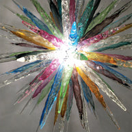 Multicolor hand made blown glass icicle chandelier modern design