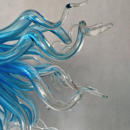 Colored glaze custom blown glass chandelier lighting blue color