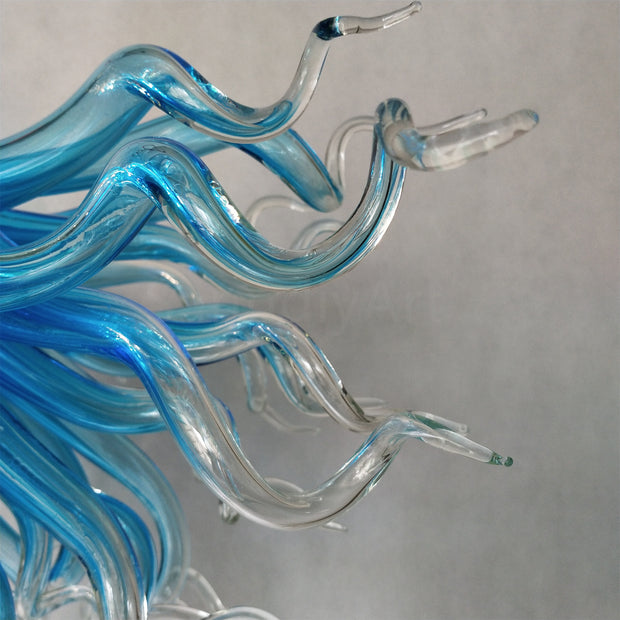 Colored glaze custom blown glass chandelier lighting blue color