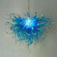 Colored glaze custom blown glass chandelier lighting blue color
