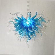 Colored glaze custom blown glass chandelier lighting blue color