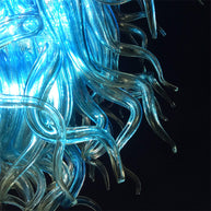 Blue mouth blown glass DIY hand made chandelier home decoration
