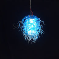 Blue mouth blown glass DIY hand made chandelier home decoration