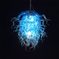 Blue mouth blown glass DIY hand made chandelier home decoration