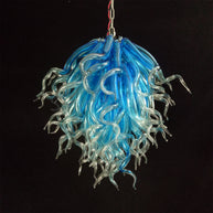 Blue mouth blown glass DIY hand made chandelier home decoration