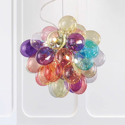 Colorful glass bubbles chandelier romantic design bring Happy mood