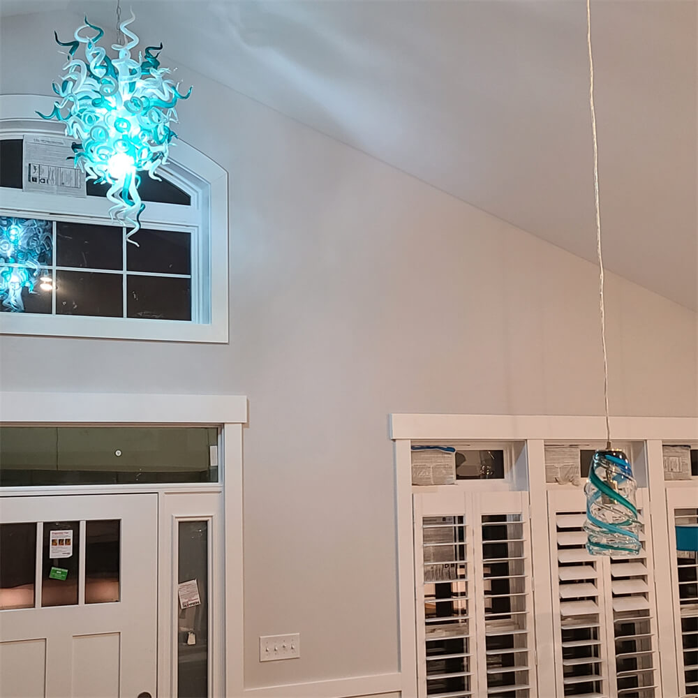 High quality hand blown art glass chandelier custom original color