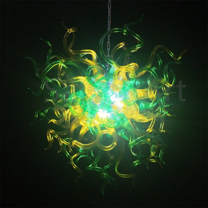 Green and amber color diy glass lamp home decoration art