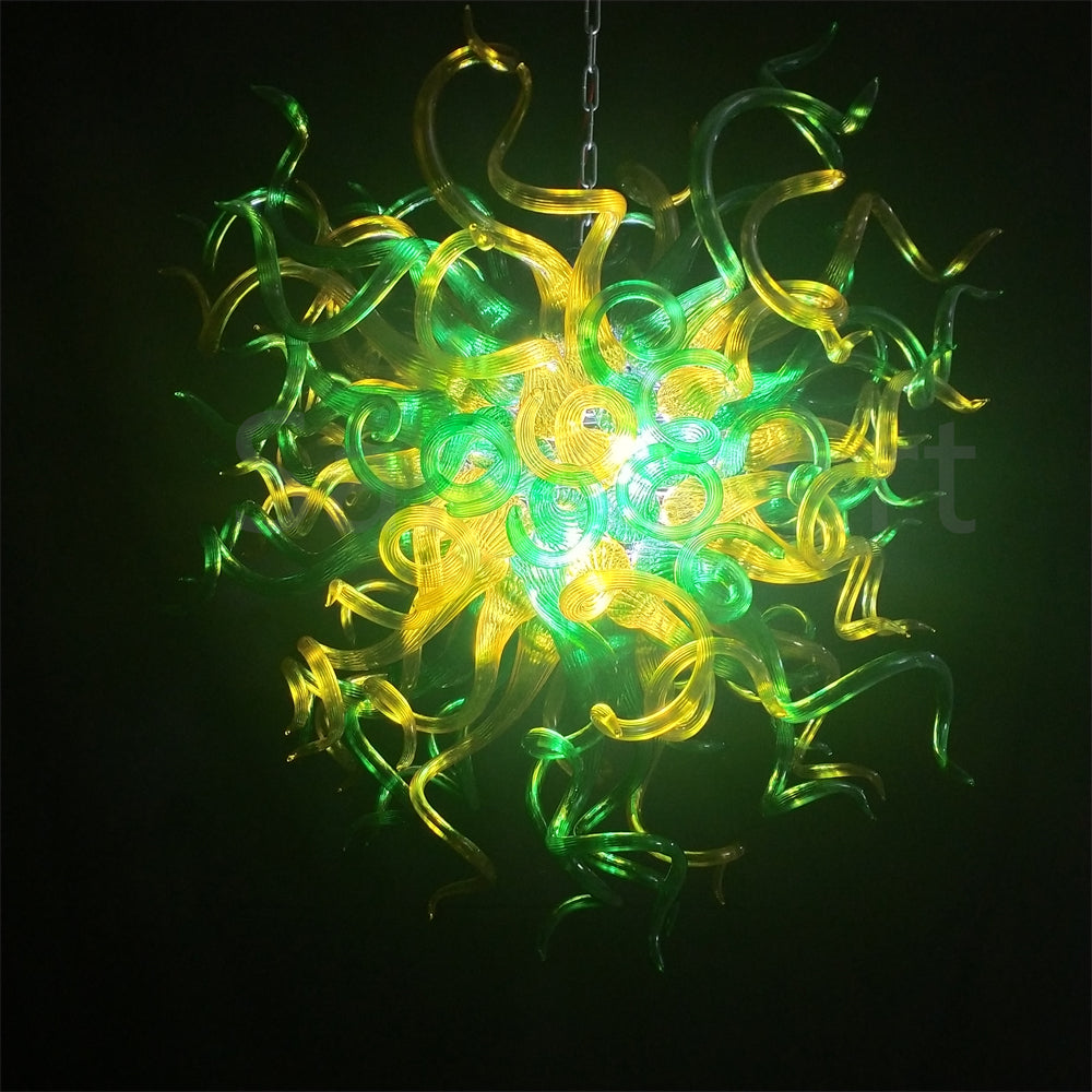 Green and amber color diy glass lamp home decoration art