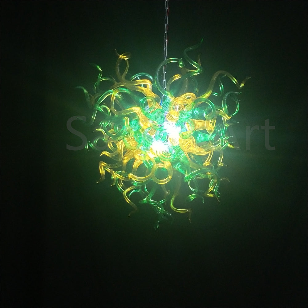 Green and amber color diy glass lamp home decoration art