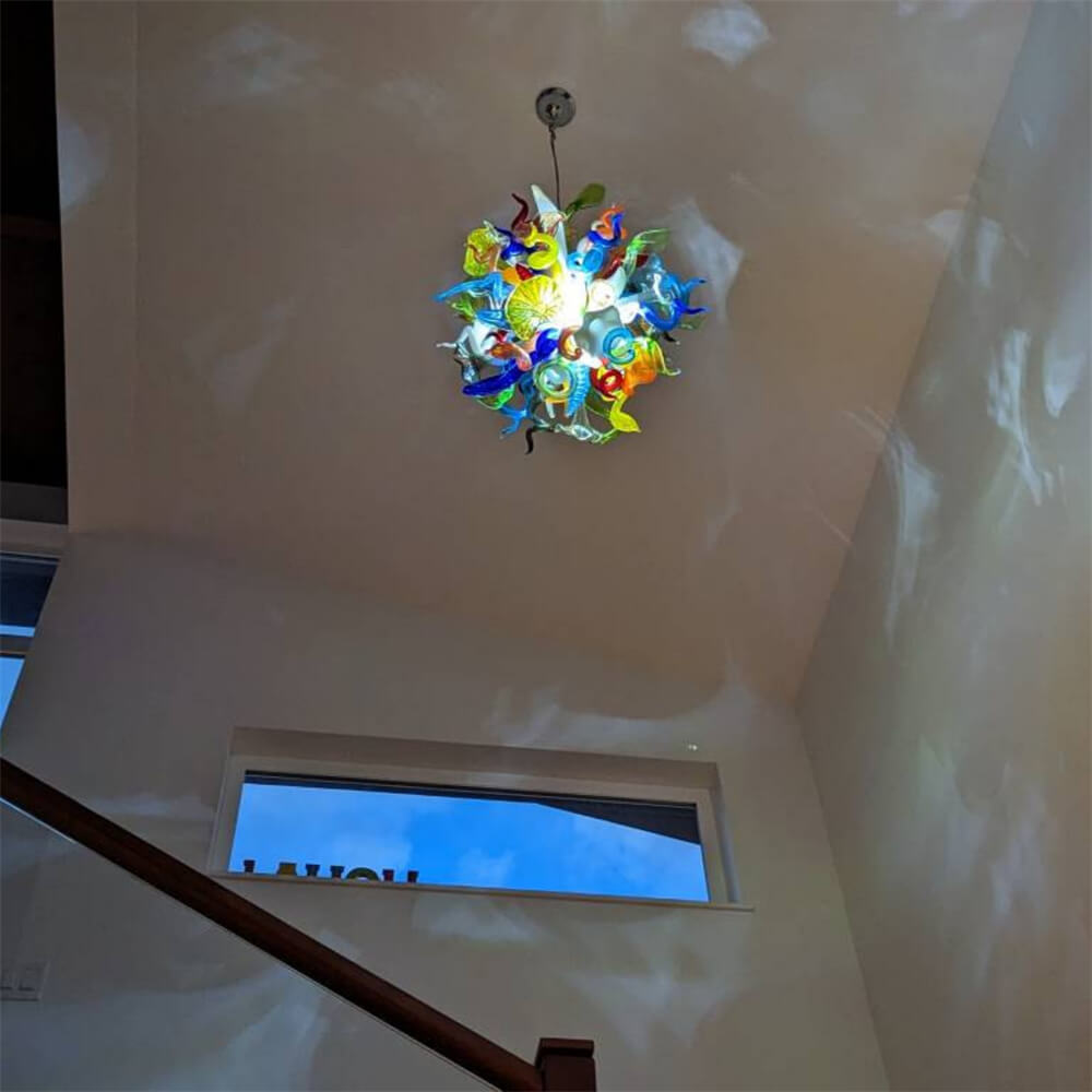 Nice DIY hand made flower chandelier lighting Mixed natural shapes flowers leaves horn