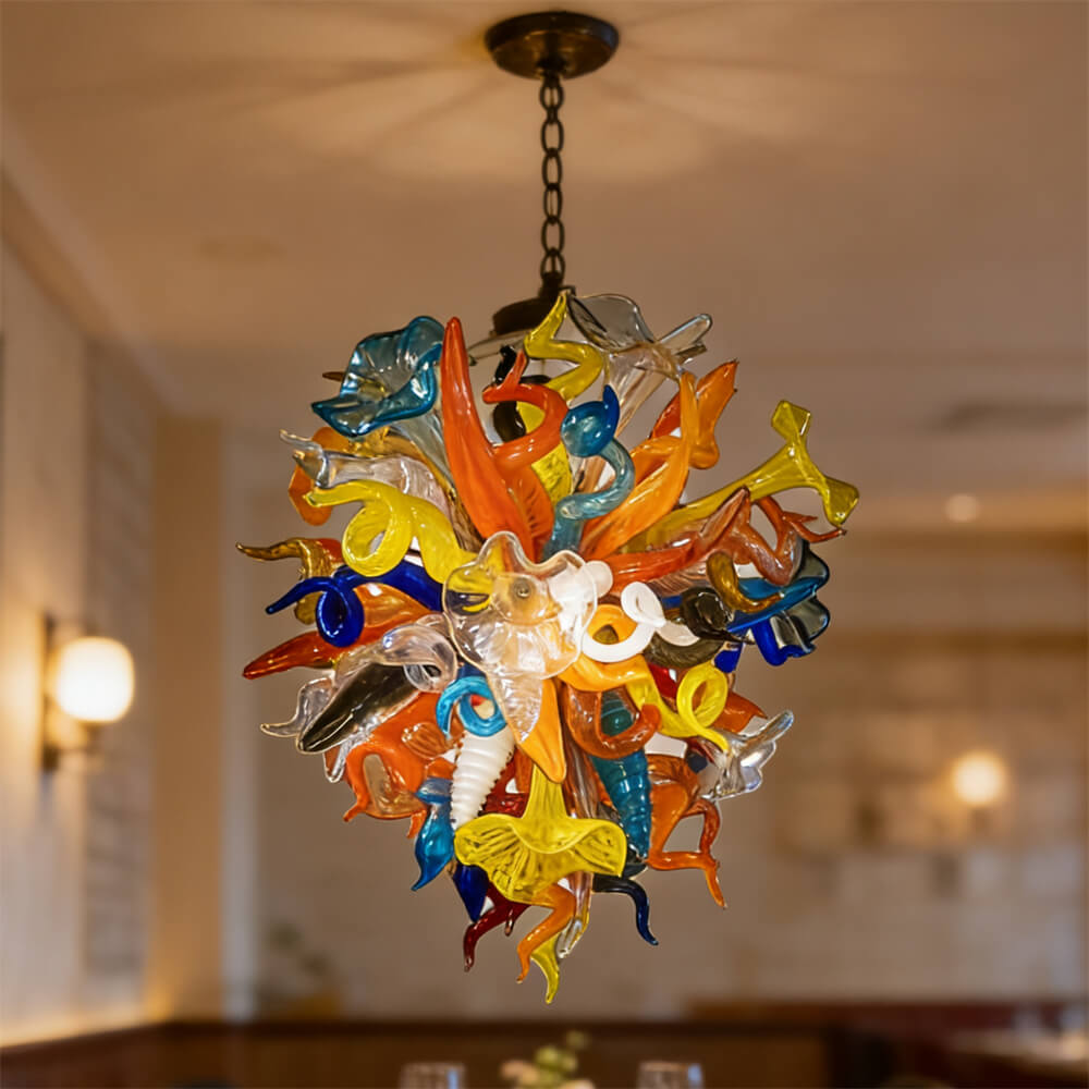 Nice DIY hand made flower chandelier lighting Mixed natural shapes flowers leaves horn