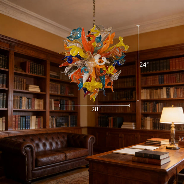 Nice DIY hand made flower chandelier lighting Mixed natural shapes flowers leaves horn