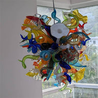Nice DIY hand made flower chandelier lighting Mixed natural shapes flowers leaves horn