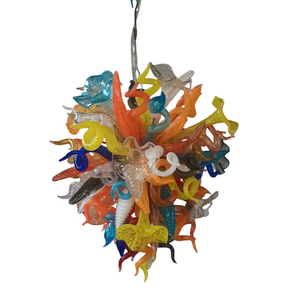 Nice DIY hand made flower chandelier lighting Mixed natural shapes flowers leaves horn