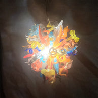 Nice DIY hand made flower chandelier lighting Mixed natural shapes flowers leaves horn