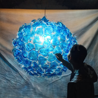 120cm DIY hand made blowing glass antique floral chandelier