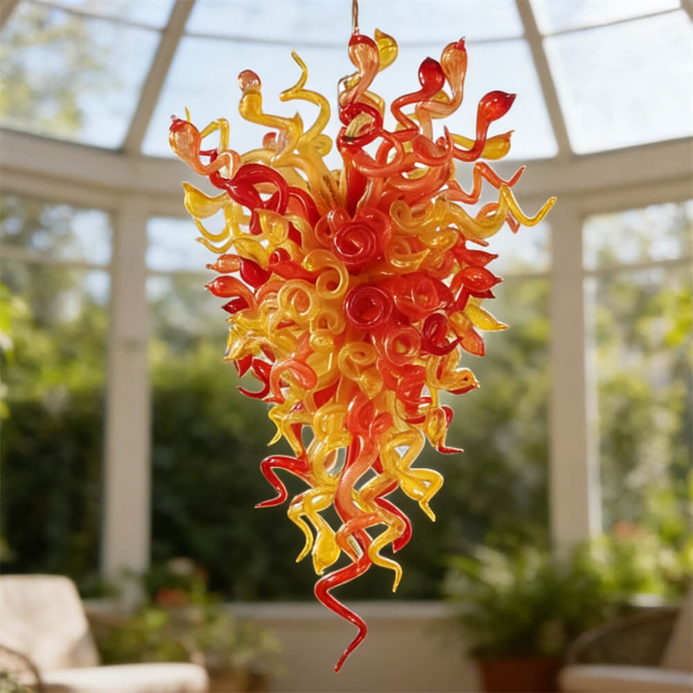 Amber and orange blown glass lighting DIY design unique art