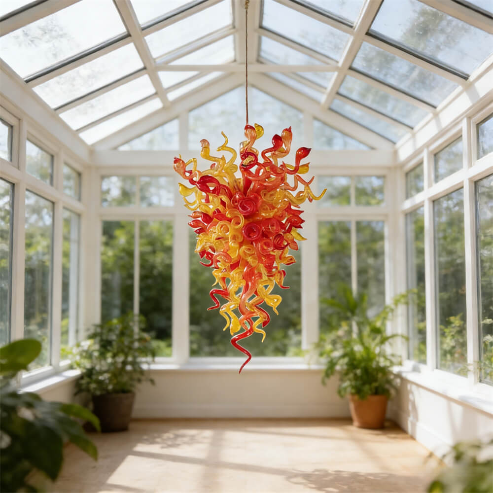 Amber and orange blown glass lighting DIY design unique art
