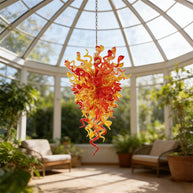 Amber and orange blown glass lighting DIY design unique art