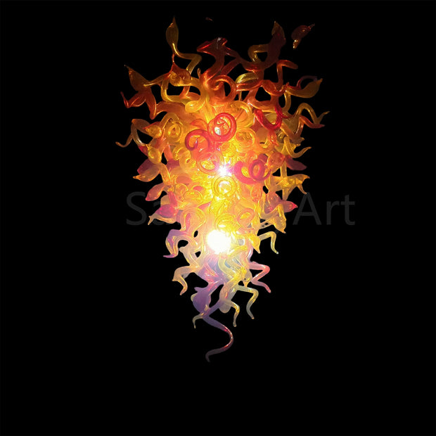 Amber and orange blown glass lighting DIY design unique art