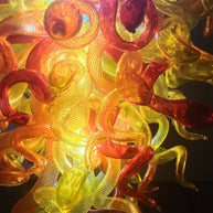 Amber and orange blown glass lighting DIY design unique art