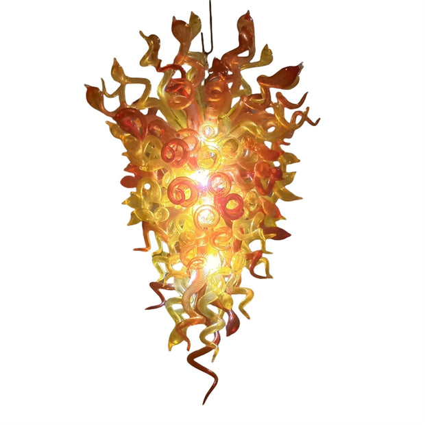 Amber and orange blown glass lighting DIY design unique art