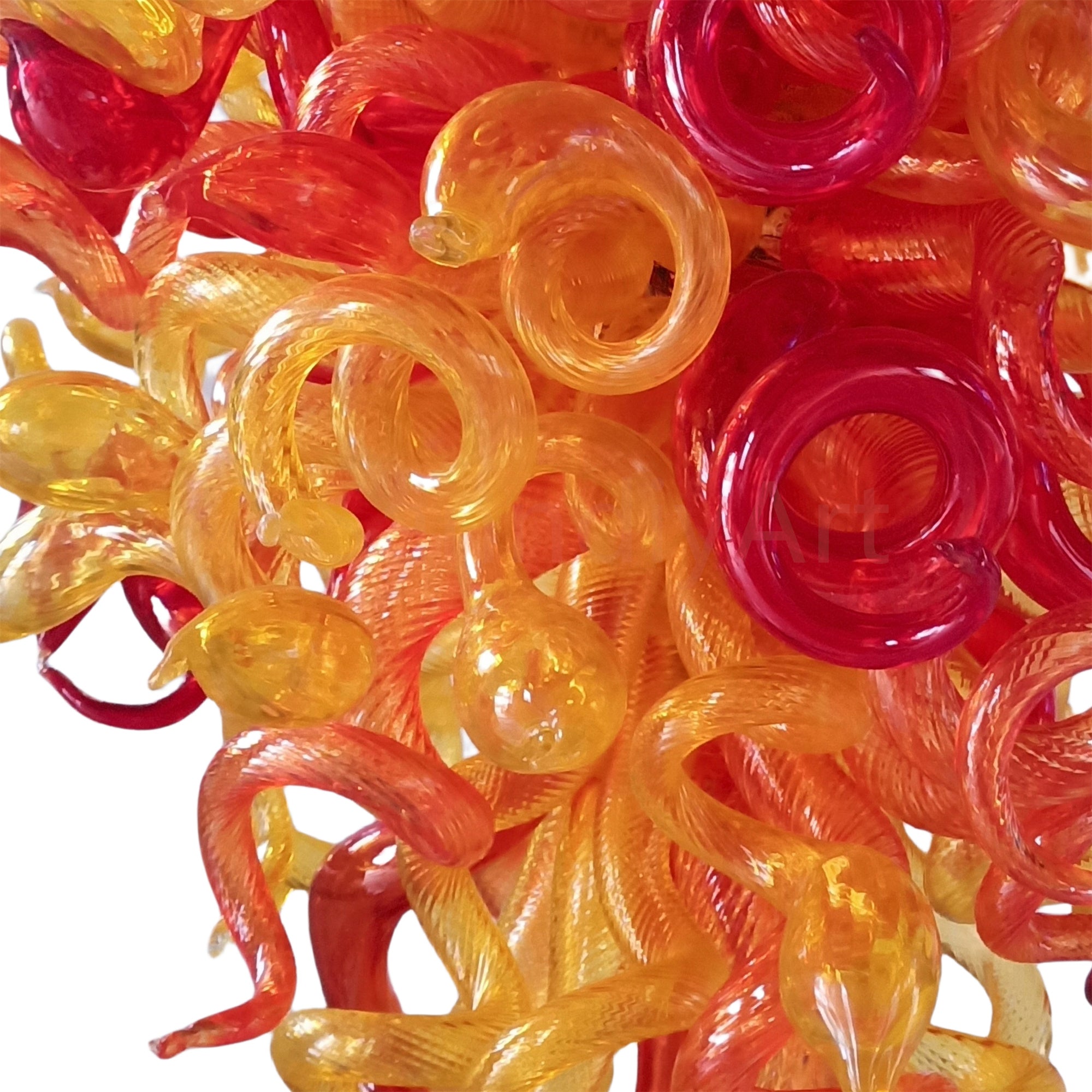 Amber and orange blown glass lighting DIY design unique art
