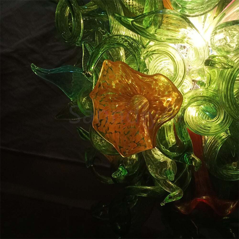 Green leaves flowers chandelier custom design from China factory