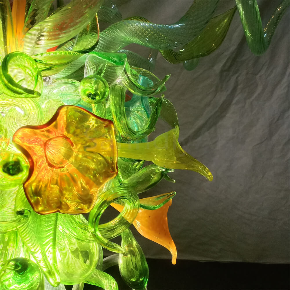 Green leaves flowers chandelier custom design from China factory