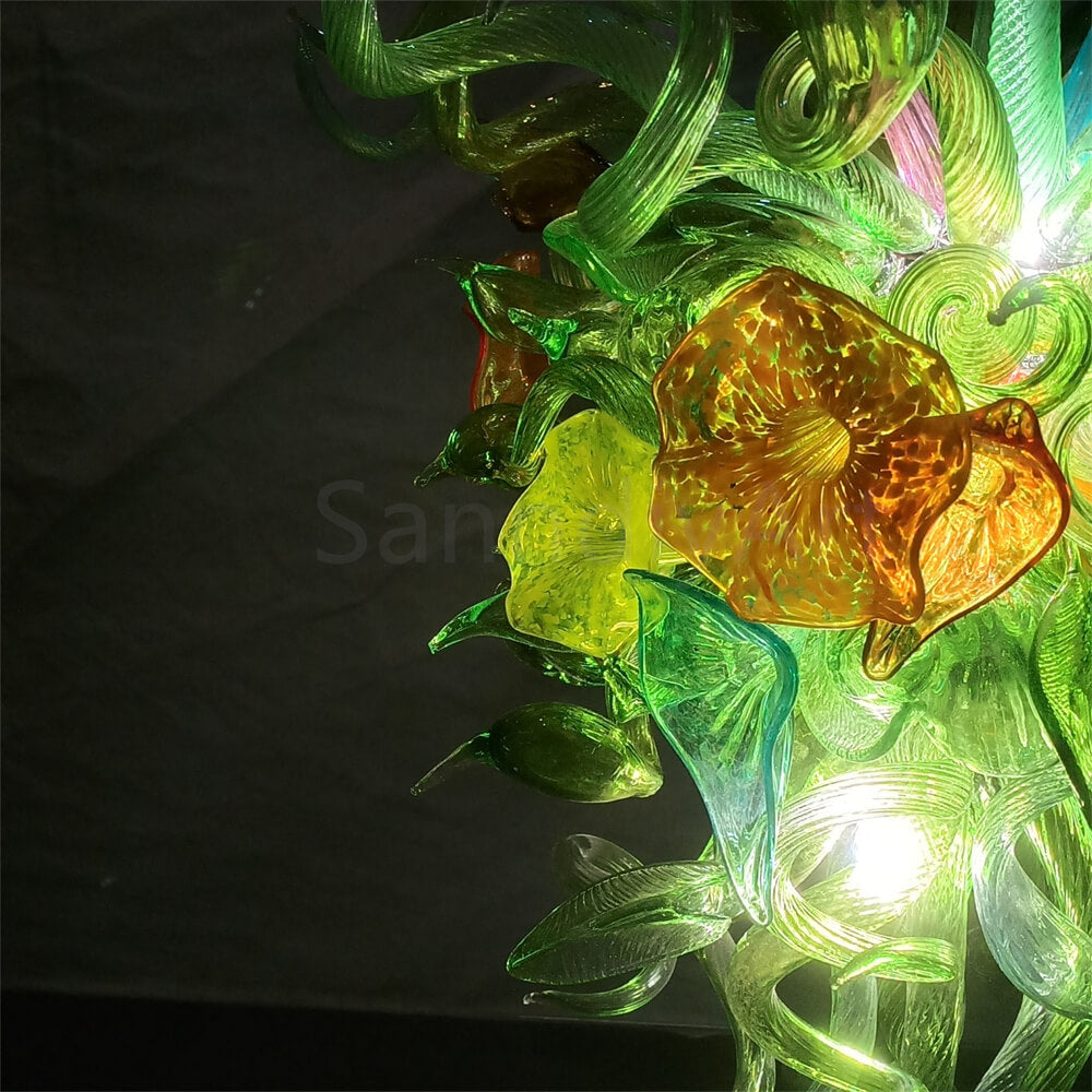 Green leaves flowers chandelier custom design from China factory
