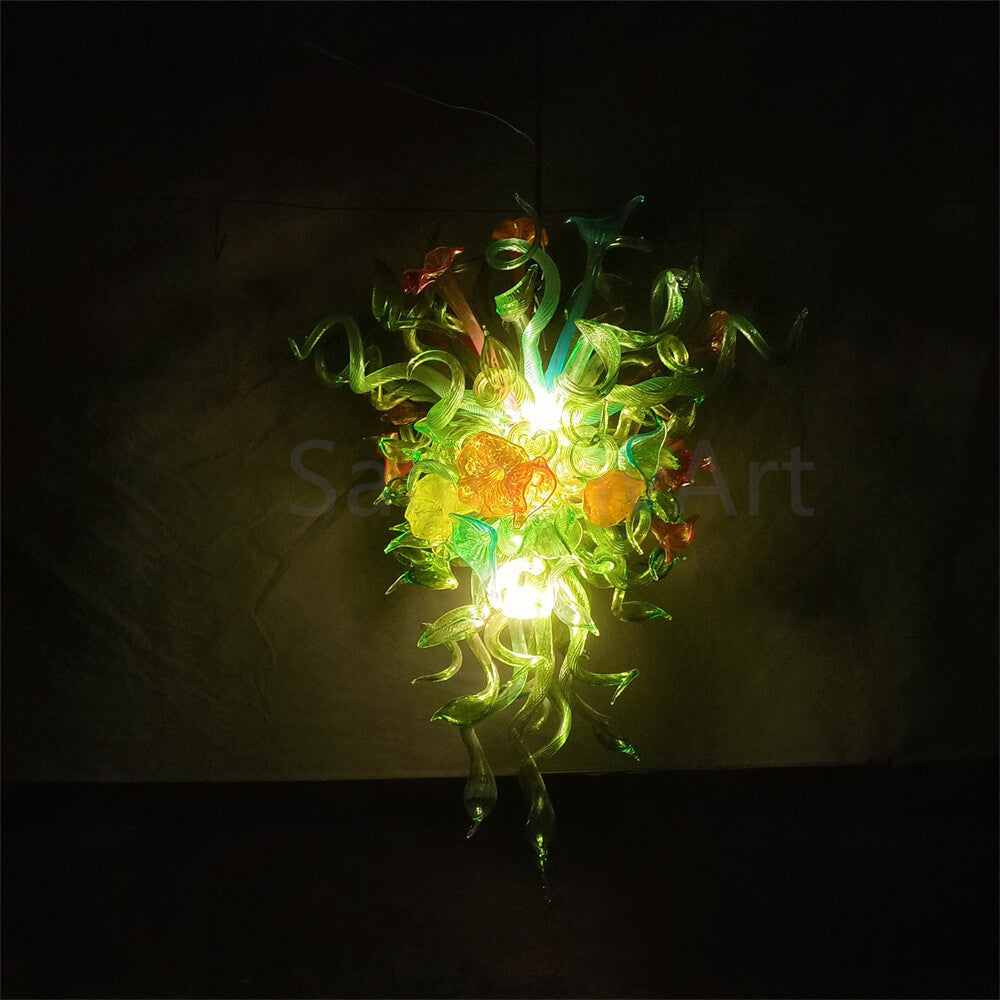 Green leaves flowers chandelier custom design from China factory