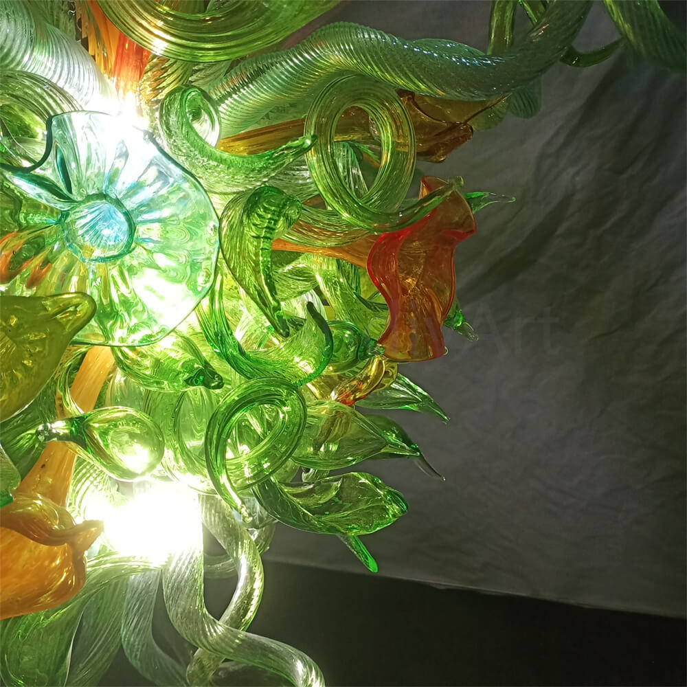 Green leaves flowers chandelier custom design from China factory