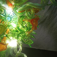 Green leaves flowers chandelier custom design from China factory