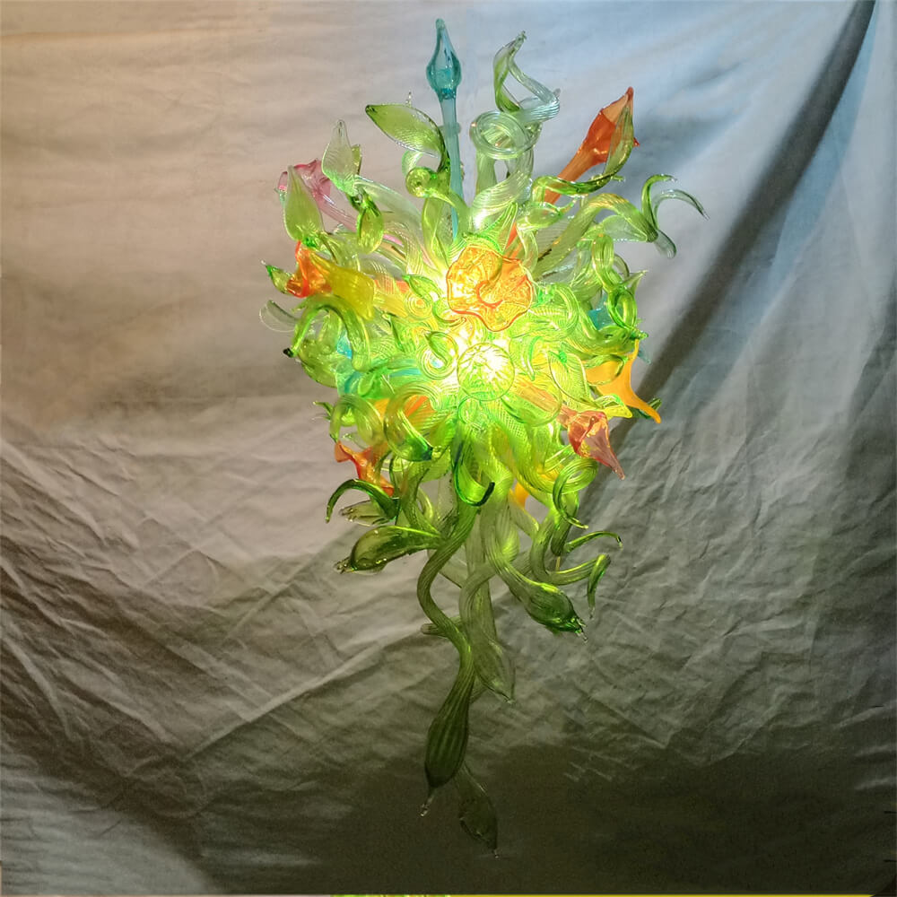 Green leaves flowers chandelier custom design from China factory