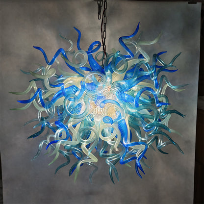 Blue and aqua color blowing glass pendant lamp dining room decoration