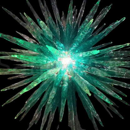 Lake Green art blown glass Ice Pillars chandelier custom design