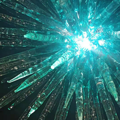 Lake Green art blown glass Ice Pillars chandelier custom design